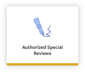 Service Card: Authorized Special Review. Click to view service description.