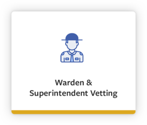 Service Card: Warden & Superintendent Vetting. Click to view service description.